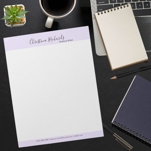 Bloc-note Style Violet minimaliste