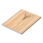 Bloc-note Style White Tail Deer Head Light Wood Grain Déco (Tourné)