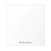 Bloc-note Stylish black muet script name text monogram (Devant)