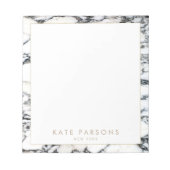 Bloc-note Stylish Chic Black and White Marble Nom Notepad (Devant)