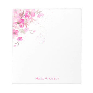 Bloc-note Stylish Elegant Modern Floral Girly