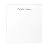 Bloc-note Stylish Elegant Plain Simple White (Devant)