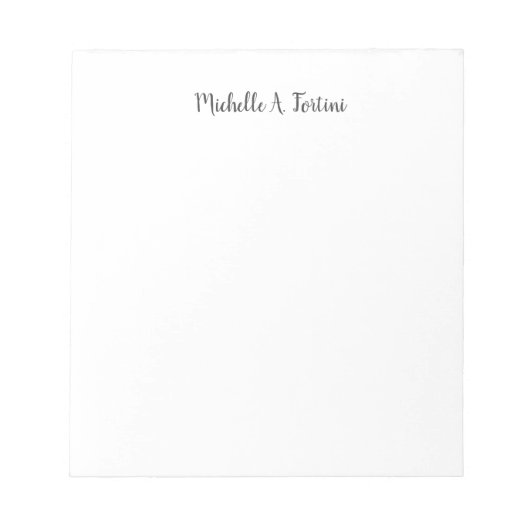 Bloc-note Stylish Elegant Plain Simple White (Devant)