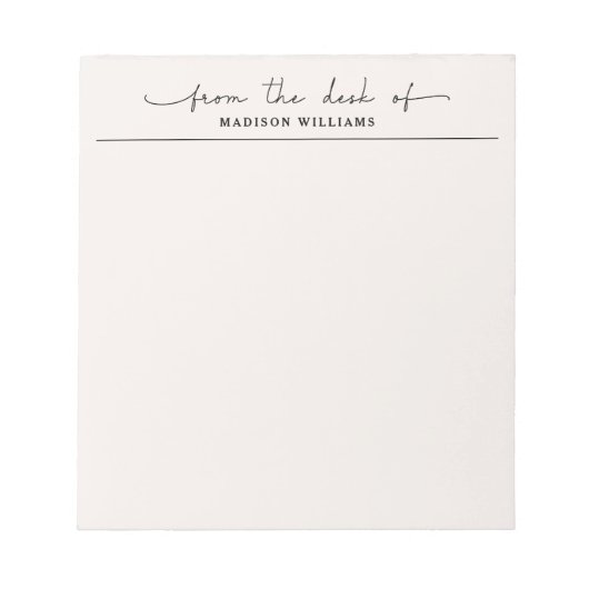 Bloc-note Stylish From The Desk Of Professional Beige (Devant)