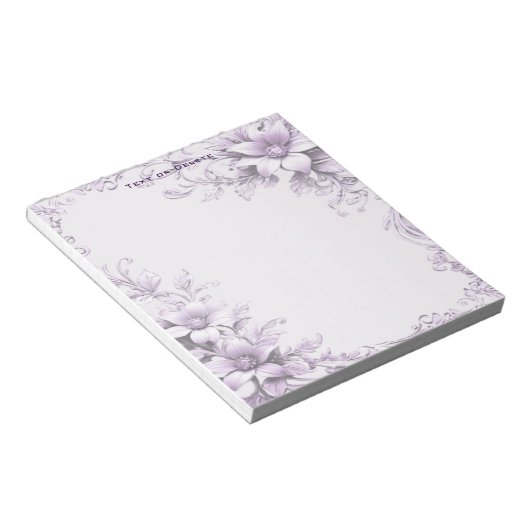 Bloc-note Stylish Purple Flowers Notepad (Incliné)