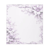 Bloc-note Stylish Purple Flowers Notepad (Devant)