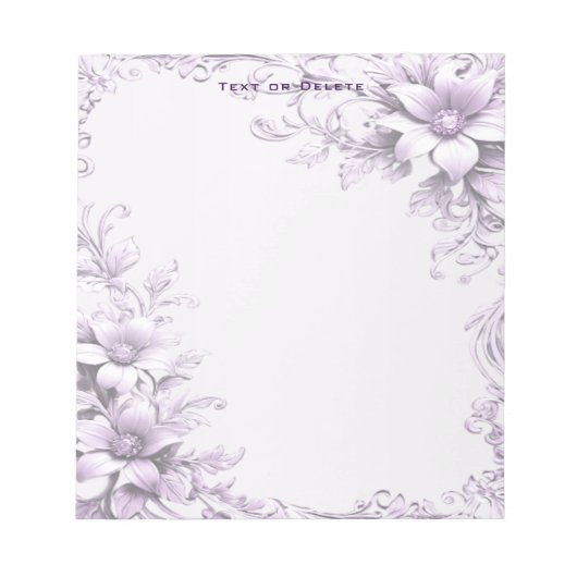 Bloc-note Stylish Purple Flowers Notepad (Devant)