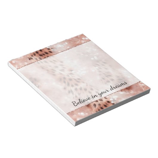 Bloc-note Stylish Rose rose rose or Leopard Glitz (Incliné)