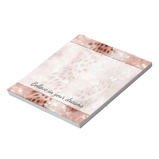 Bloc-note Stylish Rose rose rose or Leopard Glitz (Tourné)