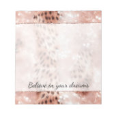 Bloc-note Stylish Rose rose rose or Leopard Glitz (Devant)