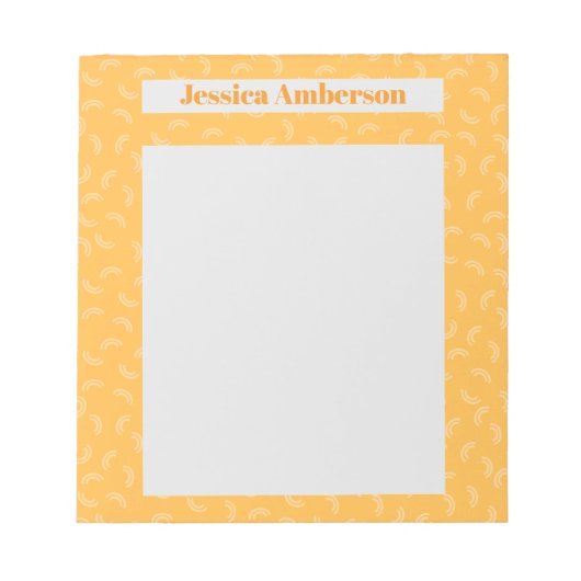 Bloc-note Stylish Yellow Modern Typography Personalized Name (Devant)