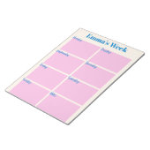 Bloc-note Stylisme moderne rose personnalisé planificateur h (Incliné)