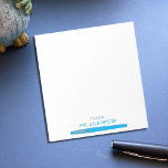 Bloc-note Stylo à feutre bleu Personnalisé Professeur Note P<br><div class="desc">Un bloc-notes pour enseignant avec le doodle d'un stylo en feutre bleu. Personnalisez-le avec votre texte et avec le nom de l'éducateur. Aussi disponible en d'autres couleurs. © ArianeC Illustrations-Tous droits réservés</div>