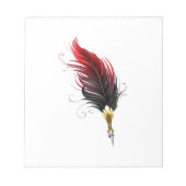 Bloc-note Stylo rouge en plumes avec nib or (Devant)