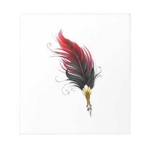 Bloc-note Stylo rouge en plumes avec nib or