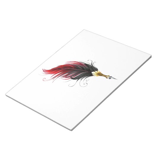Bloc-note Stylo rouge en plumes avec nib or (Incliné)