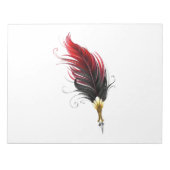 Bloc-note Stylo rouge en plumes avec nib or (Devant)