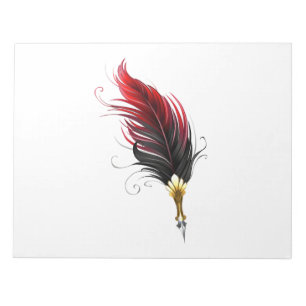 Bloc-note Stylo rouge en plumes avec nib or