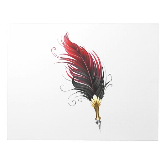 Bloc-note Stylo rouge en plumes avec nib or (Devant)