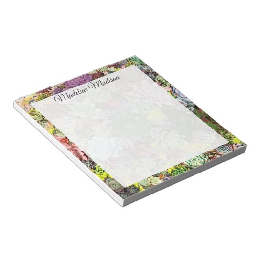 Bloc-note Succulents colorés (Incliné)