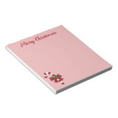 Bloc-note Sucre de canne De Noël Rouge Et Blanc Et Texte Per (Incliné)