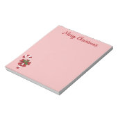 Bloc-note Sucre de canne De Noël Rouge Et Blanc Et Texte Per (Tourné)