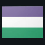 Bloc-note Suffragette Flag<br><div class="desc">This design features the flag of the suffragette movement, which in the 20th century fought for the right to vote in public elections, known as women's suffrage. The term "suffragette" was first coined to belittle the movement, but the women involved soon accepted and embraced the new name as a sign...</div>