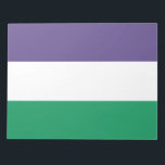 Bloc-note Suffragette Flag<br><div class="desc">This design features the flag of the suffragette movement, which in the 20th century fought for the right to vote in public elections, known as women's suffrage. The term "suffragette" was first coined to belittle the movement, but the women involved soon accepted and embraced the new name as a sign...</div>
