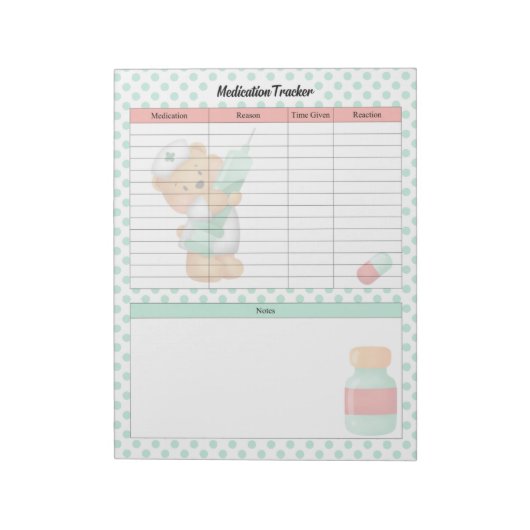 Bloc-note Sugar Bear Theme Medem Tracker (Tourné)