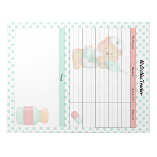 Bloc-note Sugar Bear Theme Medem Tracker (Devant)