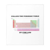 Bloc-note Suivez le tableau périodique C'est la loi (chimie) (Devant)