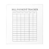 BLOC-NOTE SUIVI DE PAIEMENT DE FACTURES (Devant)