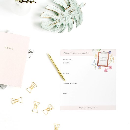 Bloc-note Suivi de progression du bien-être floral | Notes c