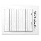 Bloc-note Suivi des Cadeaux Reçus (Devant)