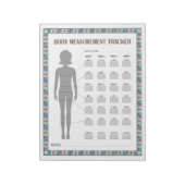 Bloc-note Suivi des mesures corporelles (Tourné)