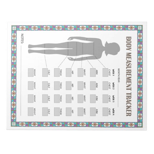 Bloc-note Suivi des mesures corporelles (Devant)