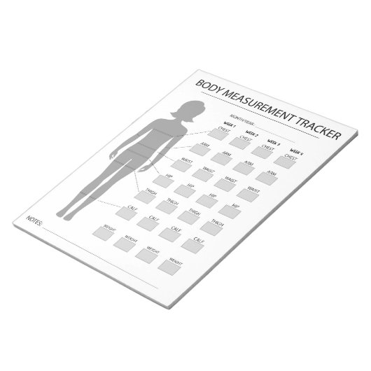 Bloc-note Suivi des mesures corporelles (Incliné)