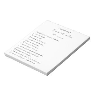 Bloc-note Suivi d'Habitudes Élégant Noir et Blanc Simple Mod