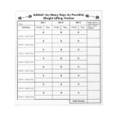 Bloc-note Suivi du volume de levage de poids AMRAP. (Devant)