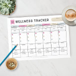 Bloc-note Suivi hebdomadaire du bien-être<br><div class="desc">Suivez votre bien-être tout au long de la semaine avec ce traqueur de bien-être. Suivez votre régime alimentaire,  votre condition physique,  vos vitamines,  votre sommeil,  votre apport en eau et votre temps de m'écouler.</div>