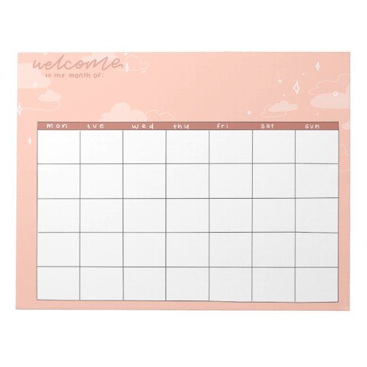 Bloc-note Suivi mensuel de Peach (Devant)