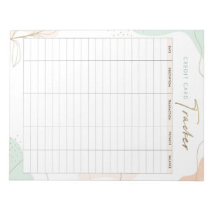 Bloc-note Suivi personnalisé de carte de crédit