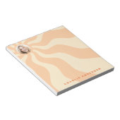 Bloc-note Sunburst rétro tourbillonner orange soleil photo e (Incliné)