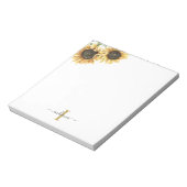 Bloc-note Sunflower Eucalyptus Floral Monogramme Nom de la f (Tourné)