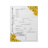 Bloc-note Sunflower Fleur sauvage Corner Design Food Tracker (Tourné)