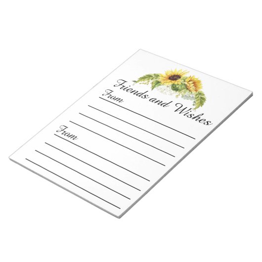 Bloc-note Sunflower Guest Book Mariage / Toutes les occasion (Incliné)