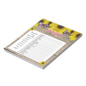 Bloc-note Sunflower rose Baby shower Word jeu (Tourné)
