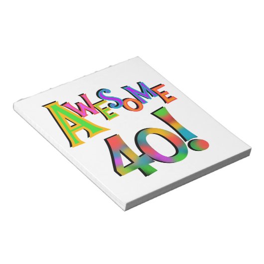 Bloc-note Super 40 T-shirts et cadeaux d'anniversaire (Incliné)