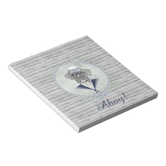 Bloc-note Super adorable adorable voilier ahoy boxer chien (Incliné)