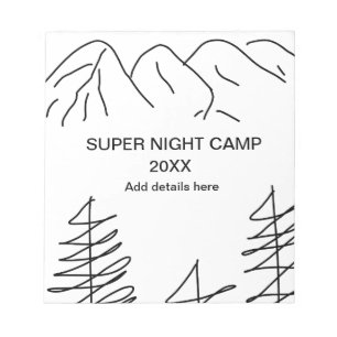 Bloc-note Super camp été hiver ajouter nom année voyage vacc